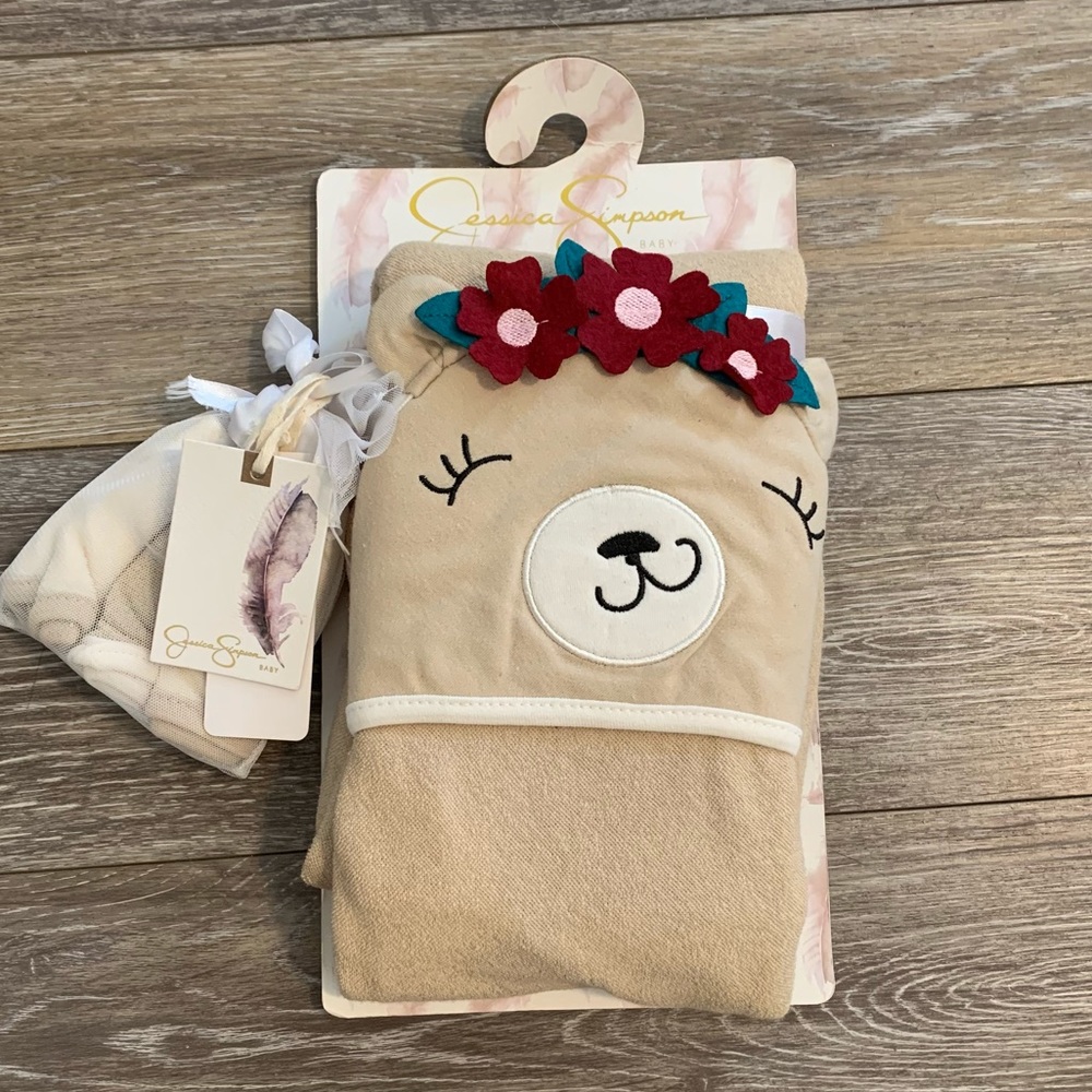 *NEW Jessica Simpson Hooded Towel & Wash Cloth Set